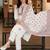 women ethnic motifs embroidered regular thread work cotton kurta with trousers & with dupatta