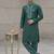 Green soft heavy silk sequins embroidered kurta pajama