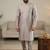 Olive soft heavy silk sequins embroidered kurta pajama