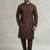 Chocolate brown soft heavy silk sequins embroidered kurta pajama