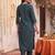 women ethnic motifs embroidered regular thread work kurta with trousers