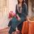 women ethnic motifs embroidered regular thread work kurta with trousers
