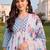 women floral printed empire cotton kurta with trousers & with dupatta