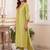 women ethnic motifs embroidered regular thread work liva kurta with trousers