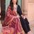 women ethnic motifs embroidered regular thread work kurta with trousers & with dupatta