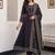 women ethnic motifs embroidered regular thread work cotton kurta with trousers & with dupatta
