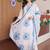 women ethnic motifs embroidered regular thread work cotton kurta with trousers & with dupatta
