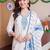 women ethnic motifs embroidered regular thread work cotton kurta with trousers & with dupatta