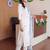 women ethnic motifs embroidered regular thread work cotton kurta with trousers & with dupatta