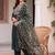 women ethnic motifs embroidered regular thread work liva kurta with trousers & with dupatta