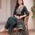 women ethnic motifs embroidered regular thread work liva kurta with trousers & with dupatta
