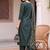 women ethnic motifs embroidered regular thread work liva kurta with trousers & with dupatta