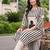 women printed regular cotton kurta with trousers