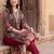 women ethnic motifs printed regular cotton kurta with trousers
