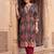 women ethnic motifs printed regular cotton kurta with trousers