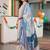 women ethnic motifs printed regular kurta with trousers & with dupatta