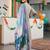 women ethnic motifs printed regular kurta with trousers & with dupatta