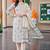 women ethnic motifs printed regular cotton kurta with trousers & with dupatta