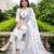 women ethnic motifs embroidered regular thread work cotton kurta with trousers & with dupatta
