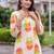 women printed regular cotton kurta with trousers