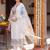 women floral embroidered regular thread work liva kurta with trousers & with dupatta
