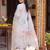 women floral embroidered regular thread work liva kurta with trousers & with dupatta