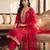 women ethnic motifs embroidered regular thread work kurta with trousers & with dupatta