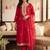 women ethnic motifs embroidered regular thread work kurta with trousers & with dupatta