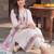 women floral embroidered regular thread work kurta with trousers & with dupatta
