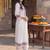 women floral embroidered regular thread work kurta with trousers & with dupatta