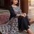 women floral regular thread work kurta with trousers & with dupatta