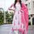 women ethnic motifs printed regular cotton kurta with trousers & with dupatta