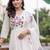 women floral printed empire cotton kurta with trousers & with dupatta