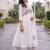 women floral printed empire cotton kurta with trousers & with dupatta