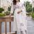 women floral printed empire cotton kurta with trousers & with dupatta