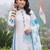 women floral printed regular cotton kurta with trousers & with dupatta