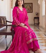 women floral printed regular kurta with palazzos & with dupatta