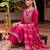 women ethnic motifs embroidered regular thread work kurta with trousers & with dupatta