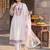 women floral embroidered regular thread work kurta with trousers & with dupatta