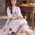 women floral embroidered regular thread work kurta with trousers & with dupatta