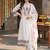 women floral embroidered regular thread work kurta with trousers & with dupatta