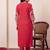 women ethnic motifs embroidered regular thread work kurta with trousers