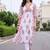 women ethnic motifs printed empire thread work cotton kurta with trousers
