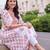 women ethnic motifs printed empire thread work cotton kurta with trousers