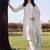 women floral embroidered regular thread work kurta with trousers & with dupatta