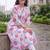 women floral printed pleated cotton kurta with trousers