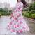 women floral printed pleated cotton kurta with trousers