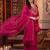 women ethnic motifs embroidered regular thread work kurta with trousers & with dupatta