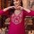 women ethnic motifs embroidered regular thread work kurta with trousers & with dupatta