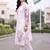 women floral printed regular linen kurta with trousers & with dupatta